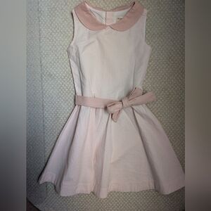 Hope & Henry Seersucker Pink Striped Peter Pan Collar Dress Cotton Size 6